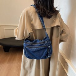 デニムバッグ ショルダーバッグ レディース 手提げバッグ トートバッグ 軽量 軽い 手持ち 肩掛け 軽量 通勤 通学 旅行 普段使い チェーンバッグ（1ヶ）