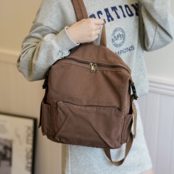 リュックサック 女子高生・女子大生用 大容量バッグ 通学 通勤 ショートトリップ ウォッシュドキャンバス ナイロン 韓国風 カジュアルデザイン（1ヶ）