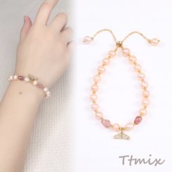 淡水パールブレスレット 魚の尾 7mm（1連）