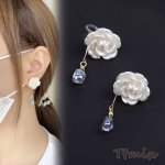 樹脂ノンホールピアス フラワー しずく型（1ペア）