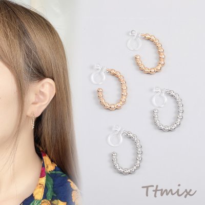 樹脂ノンホールピアス オーバルフープ 16×23mm（1ペア）