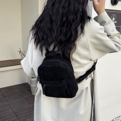 リュックサック レディース 大容量バッグ コーデュロイ生地 韓国風 通勤通学 お出かけ お洒落 可愛い（1ヶ）