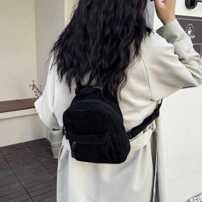 リュックサック レディース 大容量バッグ コーデュロイ生地 韓国風 通勤通学 お出かけ お洒落 可愛い（1ヶ）