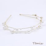 パール付きカチューシャ ヘアアクセサリー ゴールド（1ヶ）