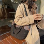 メッセンジャーバッグ レディース 2way ショルダーバッグ 大容量 通勤 通学 旅行 ックスフォード ギンガムチェック カラーブロック デザイン お洒落 プレゼント（1ヶ）