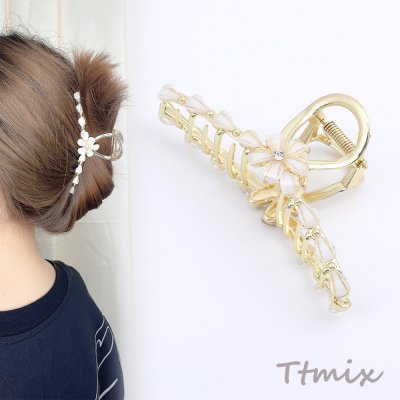 バンスクリップ メタルヘアクリップ 4.5×11.5cm ゴールド（1ヶ）