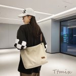 ショルダーバッグ レディース キャンバス 帆布 ワンショルダー 斜めかけ トートバッグ 肩掛け 無地 カジュアル 大容量 丈夫 通勤バッグ 通学 大学生 女性用（1ヶ）