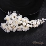 ブライダルアクセサリー 花嫁アクセサリー ウェディングヘッドドレス ヘアコーム 花 フラワー（1ヶ）