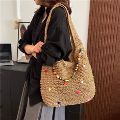 2wayバッグ レディース ショルダーバッグ 毛糸ニット マグネット留め 春夏 日常通勤 お洒落 2025新作（1ヶ）