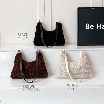 2way トートバッグ ショルダーバッグ レディース 大容量 毛フランネル 秋冬 通勤 お洒落 ファッション（1ヶ）