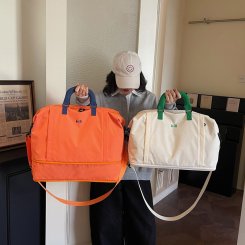 旅行バッグ 大容量 手提げバッグ 収納 軽量 オックスフォード生地 旅行 通勤 運動 便利 使いやすい（1ヶ）