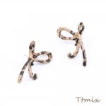 デザインピアス リボンピアス ヘビ柄 22×33mm（1ペア）