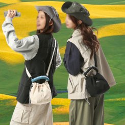 斜め掛けバッグ レディース 2way バケツバッグ ナイロン 軽量 デザイン感 通勤 アウトドア カメラ収納 新作（1ヶ）