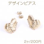 高品質デザインピアス 蝶 ジルコニア付き 16×20mm ゴールド（2ヶ）