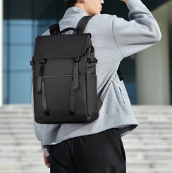 PCリュック メンズ リュックサック フラップ式 シンプル 通勤 通学 出张 多収納 ビジネスカジュアル両用 お洒落 合わせやすい（1ヶ）