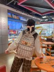 リュックサック 学生用 バックパック 軽量 オックスフォード素材 韓国風チェック 可愛い 通学 通勤 おしゃれ インスタ映え 女子高生 中学生 大学生 女子（1ヶ）