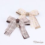 ヘアバレッタ ヘアアクセサリー リボン 16×17cm（1ヶ）