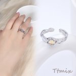 デザインリング 指輪 オーバル 幅約6mm ロジウム（1ヶ）