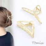 バンスクリップ メタルヘアクリップ ゴールド