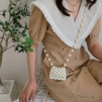 レディース ショルダーバッグ 女の子 人工パール ミニショルダーバッグ 小さめ 軽量 斜めがけ （1ヶ）