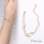 ブレスレット ジルコニア付き 蝶 ゴールド（1連）