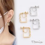 デザインイヤリング 長方形型 19×25mm（2ヶ）