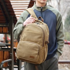 リュックサック 大人用 大容量バックパック ナイロン素材 通勤 旅行 ノートPC収納 丈夫 レトロ風（1ヶ）