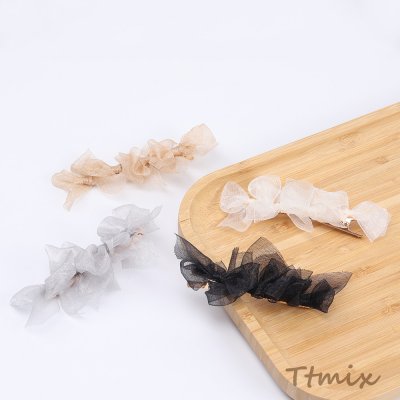 ヘアクリップ ヘアアクセサリー リボン 9.5cm（1ヶ）