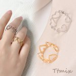 デザインリング 指輪 ハート型 幅約10mm（1ヶ）