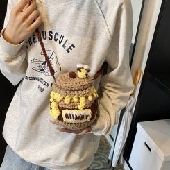 編み物キット ミニショルダーバッグ＞編み物キット 秋冬 バッグ ミニバッグ スマホショルダー ポーチ ショルダーポーチ 鞄 毛糸 編み物（1ヶ）