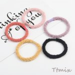 ヘアゴム ヘアアクセサリー 5.5cm カラーミックス（5個セット）