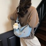 デニムバッグ 斜めがけ ショルダーバッグ レディース 斜め掛けバッグ 軽量 軽い 肩掛け 軽量 通勤 通学 旅行 学生 女子 普段使い（1ヶ）