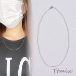 ステンレス製 ネックレス ネックレスチェーン 幅約1mm（1連）