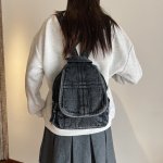 リュックサック レディース 2way バッグ デニム 水洗い キャンバス 大容量 通勤 通学 旅行用 レトロ おしゃれ バッグ（1ヶ）