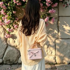 2way ボックスバッグ レディース ボックスバッグ PU 水玉 ジッパー 通勤 オフィス 2026新作 お洒落 高級感（1ヶ）