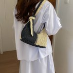 草編バッグ レディース トートバッグ リゾート ビーチ アウトドア お洒落 2way おしゃれ 通勤 通学（1ヶ）