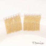 タッセルチェーンピアス レディースピアス おしゃれピアス トレンドピアス 22×23mm（1ペア）