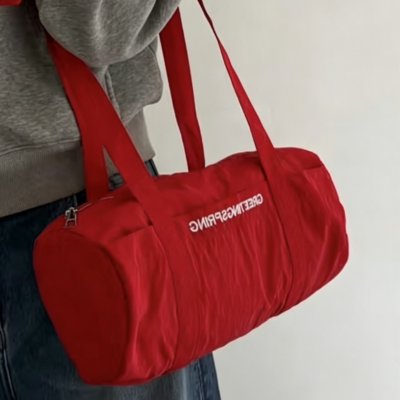 2wayバッグ 男女兼用 保龄球バッグ 大容量 ナイロン 通勤 旅行 オリジナル刺繍 おしゃれ シンプル（1ヶ）