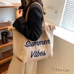 トートバッグレディース 手提げ 小さめ 帆布バッグ かわいい 大人 タッセルバッグ レディースバック 通勤 お出かけ 女性 収納カバン（1ヶ）