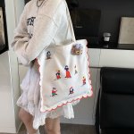 トートバッグ ショルダーバッグ キャンバスバッグ レディース バッグ 通勤通学 学生 ショルダーバッグ 大容量 肩掛けバッグ エコバッグ（1ヶ）