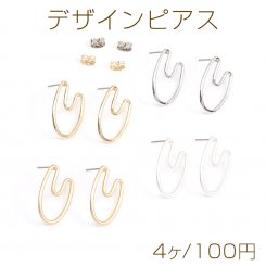 デザインピアス 不規則型 14×23mm（4ヶ）