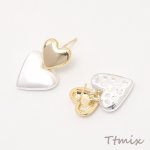 ダブルハートピアス レディースピアス おしゃれピアス トレンドピアス 14×21mm（1ペア）