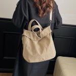トートバッグ レディース 2way ショルダーバッグ 大容量 キャンバス 韓国風 シンプル 通勤 通学 旅行 お洒落 ママバッグ プレゼント 母の日 ギフト（1ヶ）
