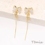 ロングチェーンピアス レディースピアス おしゃれピアス トレンドピアス 70mm（1ペア）