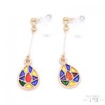 雫のエポカラーチャームの樹脂ノンホールピアス