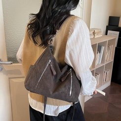 トートバッグ 2way ショルダーバッグ レディース 大容量 マット質感 PU 通勤 普段使い レトロ 便利 お洒落（1ヶ）