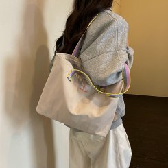 トートバッグ 2way 大容量 キャンバスバッグ 通勤 通学 お出かけ 旅行 耐摩耗 お洒落 どんな服装にも合わせやすい（1ヶ）
