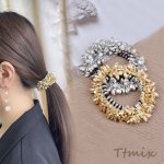 CCB付きシュシュ ヘアアクセサリー 7cm（1ヶ）