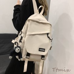 リュック リュックサック ボックス型 スクエア 撥水 ナイロン 大容量 a4 マルチバッグ 女子 男子 男女兼用 高校生 レディース 女性 メンズ 大人 かわいい おしゃれ ホワイト（1ヶ）
