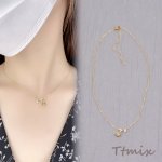メタルネックレス フラワー バラ（1連）